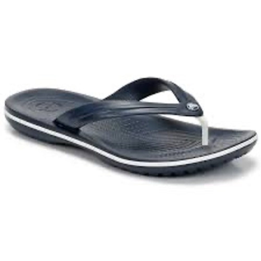 Crocs Crocband Flip Sandals‎ Mens Size 12 Navy Blue Good Sporty Thong Shoes